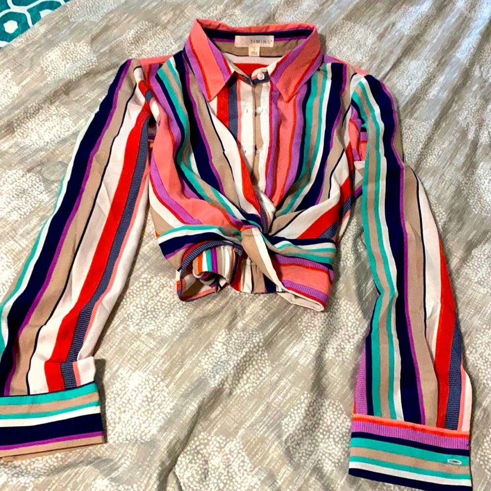 Stripped Long sleeve button up